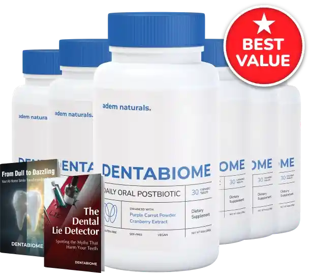 DentaBiome six bottle bundle with two free bonus guides