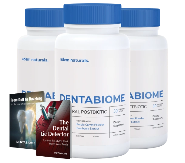 DentaBiome 3 bottle pack, 90 day supply, with two bonus guides